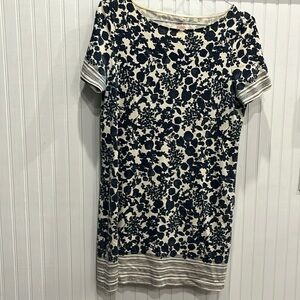Tory Burch blue and cream t shirt dress